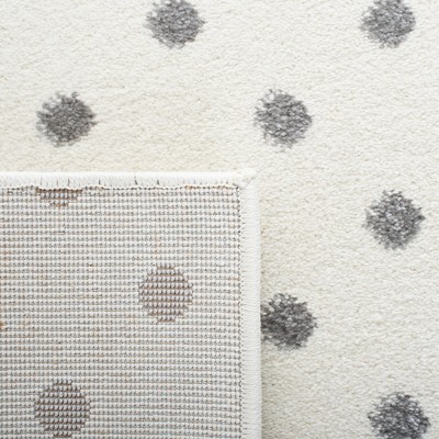 Carousel Kids 4' x 6' Grey Ivory Pink Synthetic Area Rug