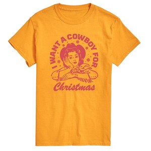 Men's - Instant Message - I Want A Cowboy For Christmas Short Sleeve Graphic T-Shirt - 1 of 4