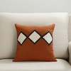 HomeRoots 20" Orange Black And White Cotton Diamond Throw Pillow - 2 of 4