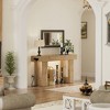 Aheaplus 63'' Farmhouse Console Table with Power Outlets and Light, Wood Narrow Entryway Table - 4 of 4