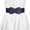 INSPIRE CHIC Women's Interlock 8-shaped Buckle Elastic Faux Leather Stretch Waist Belt 2 Pcs - 2 of 4