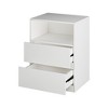 ATJafurn White Cabinet Freestanding Storage Cabinet, Floor Cabinet Nightstands With 2 Drawers For Living Room, Bed Room - 3 of 4