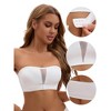 INSPIRE CHIC Women's Mesh Front Closure Push Up Wirefree Bandeau Strapless Breathable Tube Bras - 3 of 4