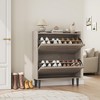 Shoe Cabinet with 2 Flip Drawers, Wooden Shoe Organizer Cabinet with Adjustable Shelf, Shoe Storage for Entryway - 4 of 4