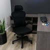 Elama High Back Adjustable Mesh and Fabric Office Chair in Black and Gray with Adjustable Head Rest - 3 of 4