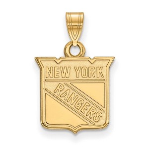 Black Bow Jewelry 10k Yellow Gold New York Rangers NHL Small Pendant - 1 of 3