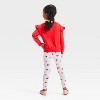 Toddler Girls' Valentine's Day Long Sleeve Top & Bottom Love Set - Cat & Jack™ Medium Red - 2 of 4