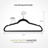 NAYSAYE Velvet Clothes Hangers Set 50 Pack Soft Non Slip Heavy Duty Hangers for Closet Bedroom or Entryway, Black, 17.72"*9.45"*10.83" - 3 of 4