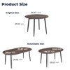 Modern Round Dining Table with Wood Top and Metal Legs, Walnut - 3 of 4