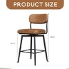 Leovsnove 360 ° Rotating Bar Chair Bar Stool bar stools set of 2 piece set with leather cushions and iron brackets - 4 of 4