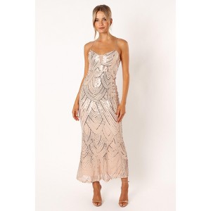 Petal and Pup Womens Marilyn Midi Dress - Gold M - 1 of 4