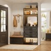 Aheaplus Freestanding Closet System with 3 Drawers, Wooden Closet Organizer with Mirror and Shelves - 2 of 4