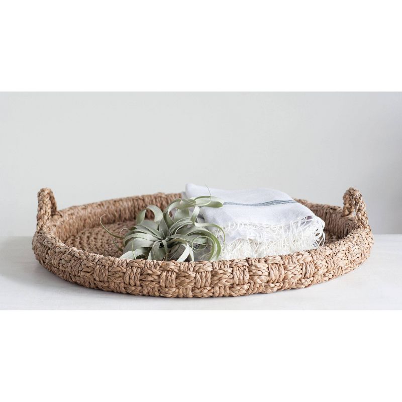 29&#34; x 5&#34; Round Braided Bankuan Tray with Handles Natural - Storied Home, 3 of 6
