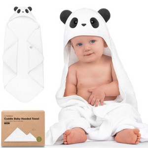 KeaBabies Cuddle Baby Hooded Towel, Organic Baby Bath Towel, Hooded Baby Towels, Baby Beach Towel for Newborn, Kids - 1 of 4