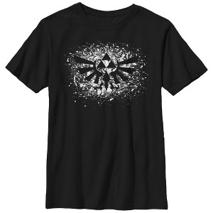 Boy's Nintendo Legend of Zelda Triforce Paint Splatter Print T-Shirt - 1 of 4