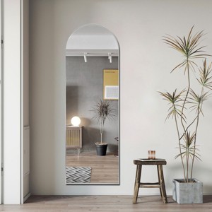 65" X 22" Oversize Metal Arch Stand Full Length Mirror Arched Standing Mirror ,Large Arched Wall Mirror-The Pop Home - 1 of 4