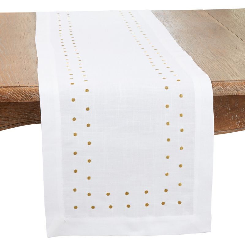 Saro Lifestyle Charming Polka Dot Table Runner with Classic Design, 1 of 4
