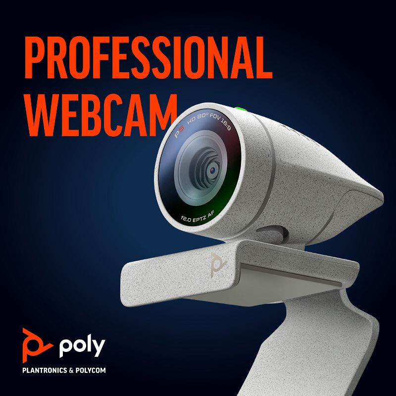 Poly Studio P5 Professional Webcam - 1080p HD Laptop Camera for Video Conference - Monitor & Tripod Mount - Privacy Shutter Teams/Zoom (Certified), 2 of 9