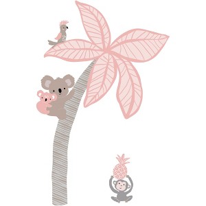 Lambs & Ivy Calypso Pink/Taupe Koala and Palm Tree Nursery Wall Decals/Appliques - 1 of 3
