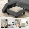 Mjkone 76" Comfort L-Shaped Sectional Sofa Set,Corduroy 3-Seater with Moveable Storage Ottoman/Loveseat/Single Sofa Couch - 3 of 4