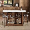 63" Bar Height Table with 2-Tier Storage Shelves,Industrial Coffee & Breakfast Table for Dining Room - 2 of 4