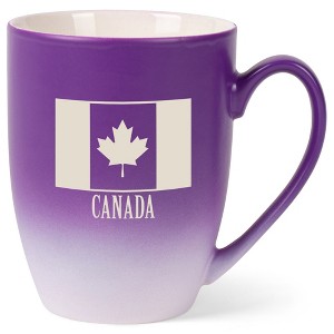 Elanze Designs Canada Canadian Flag 12 Ounce Ceramic Laser-Etched Engraved Drinkware Mug, Purple and White Ombre - 1 of 4