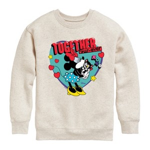 Boys' - Disney - Together Fur Ever Minnie Figaro Graphic Long Sleeve Fleece Sweatshirt - 1 of 4