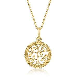 Ross-Simons 10kt Yellow Gold Tree Of Life Pendant Necklace Size 16 - 1 of 4