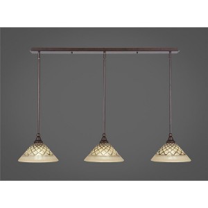 Toltec Lighting Any 3 - Light Chandelier in  Bronze with 10" Chocolate Icing  Shade - 1 of 1
