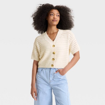 Women's Short Sleeve Button-Front Cardigan - Universal Thread™
