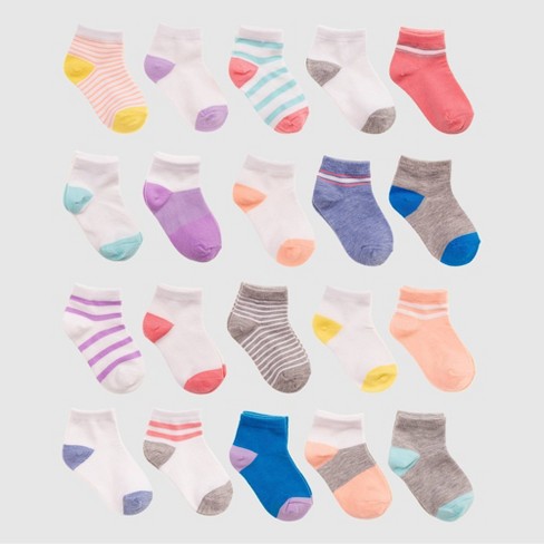 Baby Girls' 20pk Ankle Socks - Cat & Jack™ Pink 12-24m : Target
