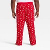 Men's Santa Print Ribbed Holiday Matching Family Pajama Pants - Wondershop™ Red - 2 of 4