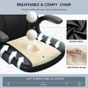 KERDOM Executive Leather Office Chair with Adjustable Flip-up Armrests Height, Swivel Task Chair with Lumbar Support, Black - 3 of 4