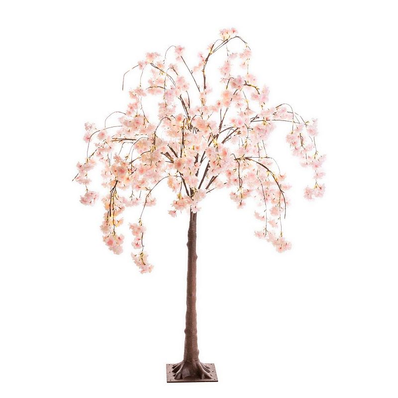 Plow & Hearth - Small Lighted Faux Weeping Cherry Tree Home Decor - Use Indoors or Outdoors, 1 of 6