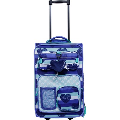 blue hand luggage suitcase