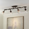 Pro Track Myrna 4-Head Ceiling or Wall Track Light Fixture Kit Directional Brown Bronze Finish Glass Modern Scroll Kitchen Bathroom 43 1/2" Wide - image 2 of 4