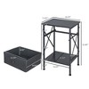 VECELO Modern X-Design Nightstand, End/Side Table with Fabric Drawer & Open Storage Shelves for Bedroom or Living Room - 3 of 4