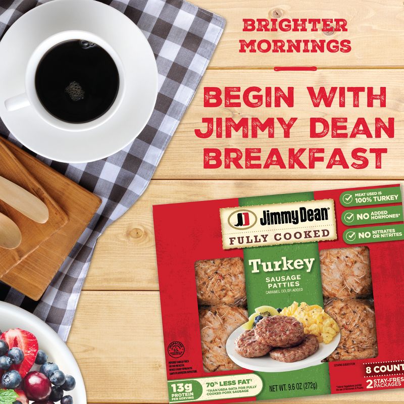 Jimmy Dean Fully Cooked Turkey Sausage Patties - 9.6oz/8ct, 5 of 10