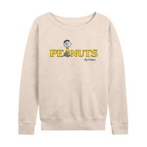 Women's - Peanuts - Franklin Lightweight French Terry Wide Neck Long Sleeve Shirt - 1 of 4