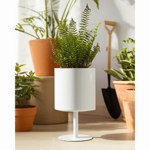 Metal Planter on Stand - Modern Iron Flower Pot for Indoor & Outdoor Decor - Stylish Garden & Home Accent - 1 of 4