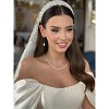 18K Gold Plated Marquise CZ Earrings | Hypoallergenic Bridal Drop Earrings for Women - 3 of 4
