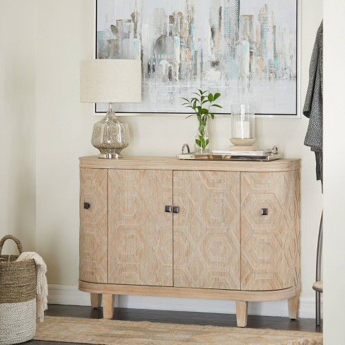 Wood Cabinet with Seagrass Drawers Brown - Olivia & May