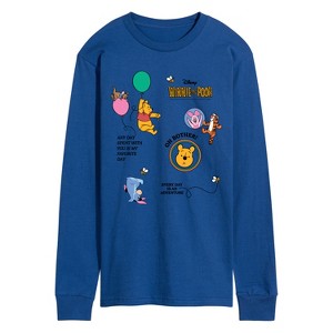 Men's - Winnie The Pooh - Balloon Collage Long Sleeve Graphic T-Shirt - 1 of 3