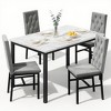 Hooseng 5-Piece Dininng Room Table Set with 4 Uphosltered Dining Chairs, Faux Marble Table Top and Metal Frame Space-Saving Dining Table Set for 4 - 4 of 4