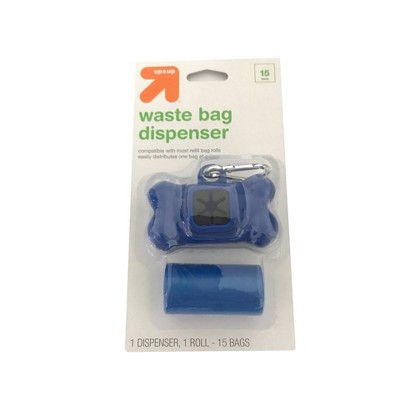 Dog Waste Disposal Bags 1 Roll - 15ct and Bag Dispenser - up & up™