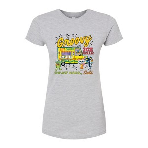 Women's - Pete the Cat - Groovy Ice Cream Truck Juniors Fitted Graphic T-Shirt Fitted Graphic T-Shirt - 1 of 3
