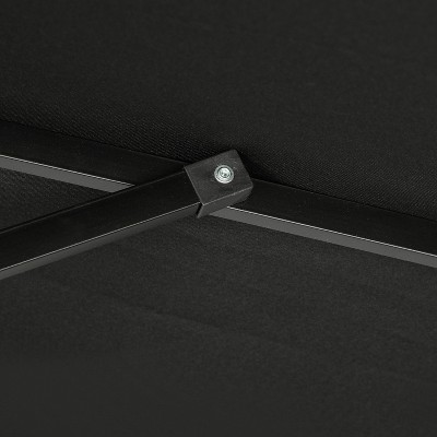 Bimini 10' Black Rectangular Market Umbrella with Steel Frame