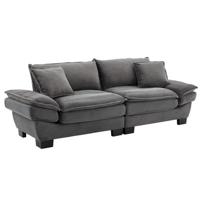 NicBex 84 Inch Corduroy Couch Loveseat Sofa with 2 Pillows for Living Room,Small Space,Office,Apartment
