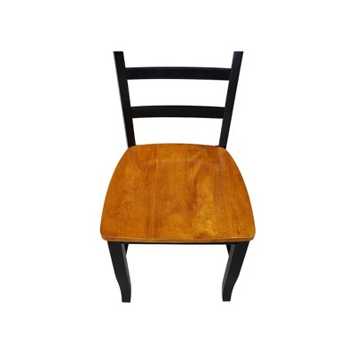 Elegant Black and Cherry Ladderback Wood Side Chair