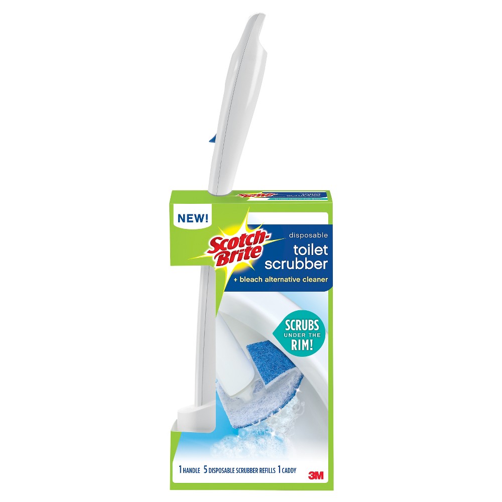Scotch-Brite Disposable Toilet Scrubber Starter Kit, Disposable Refills  with Bui